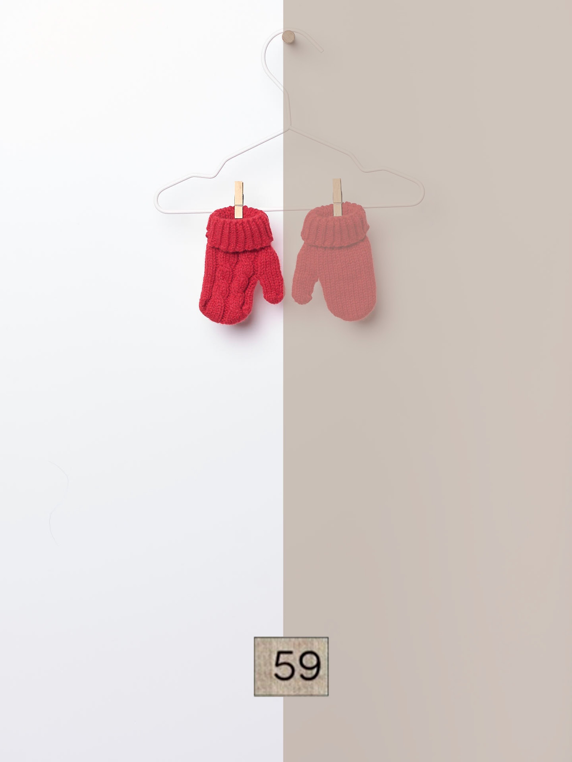 Knitted wool mittens