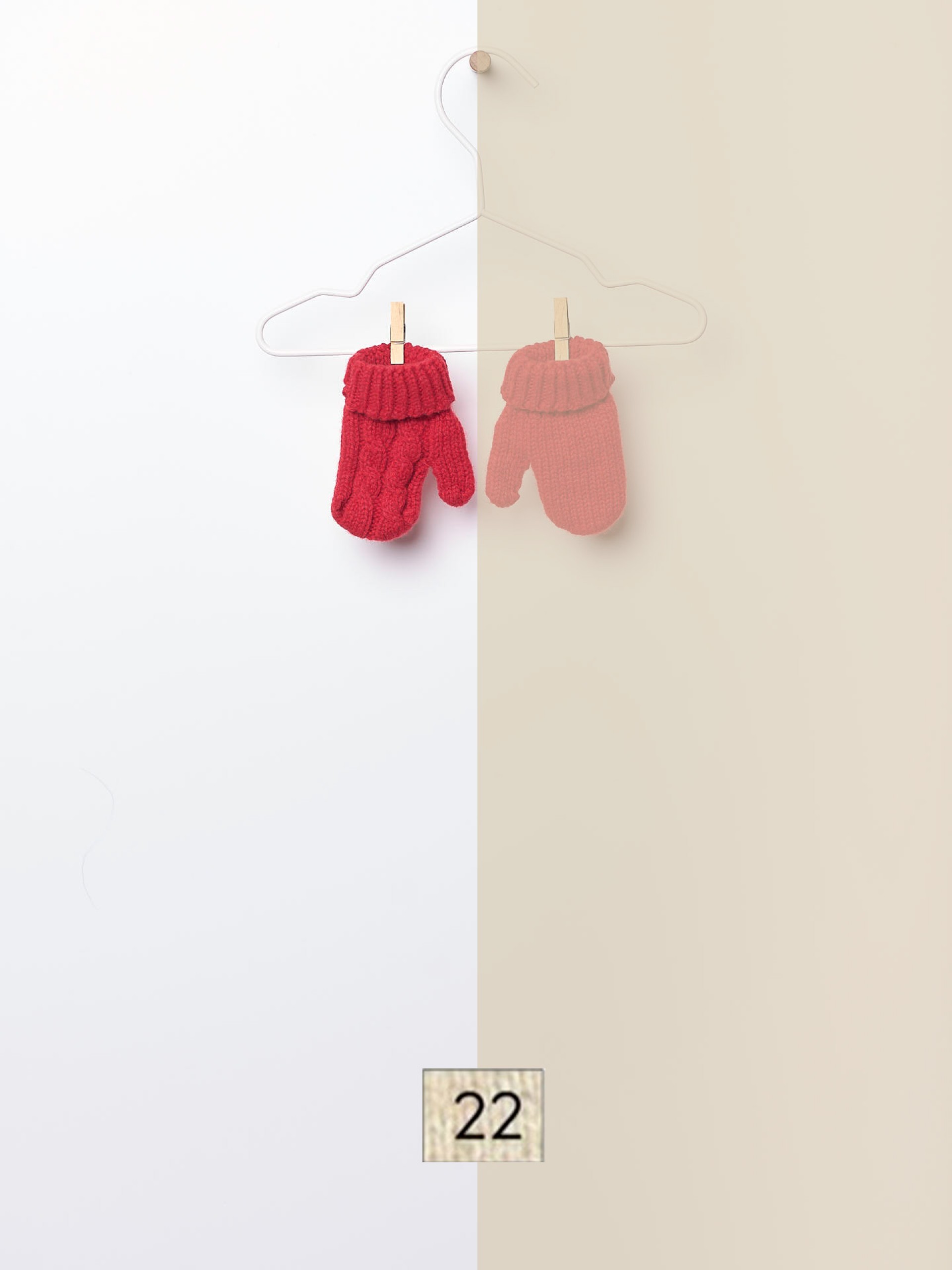 Knitted wool mittens