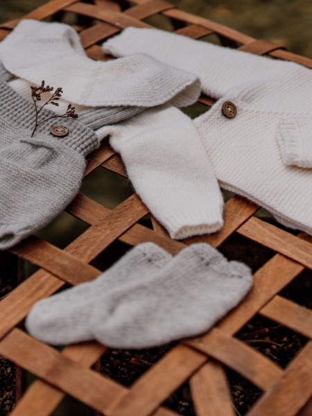 Knitted wool booties