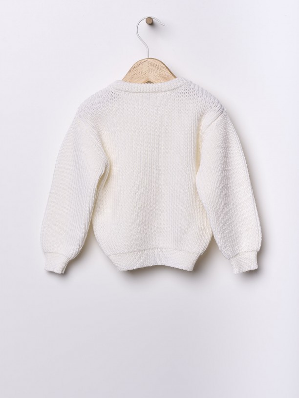 Knitted wool cardigan