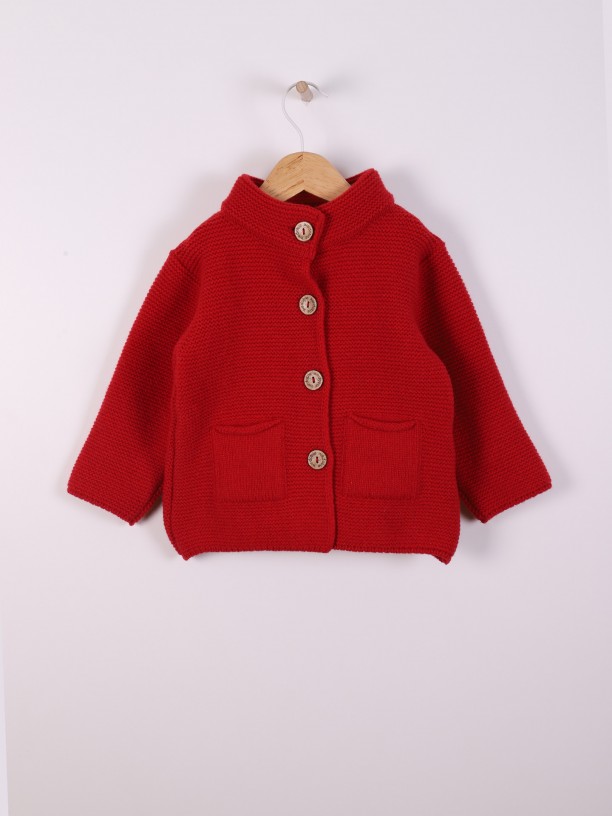 Knitted wool cardigan