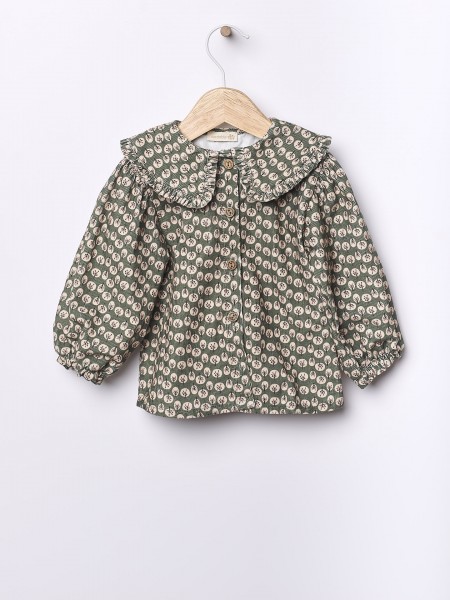 Floral bombazine blouse