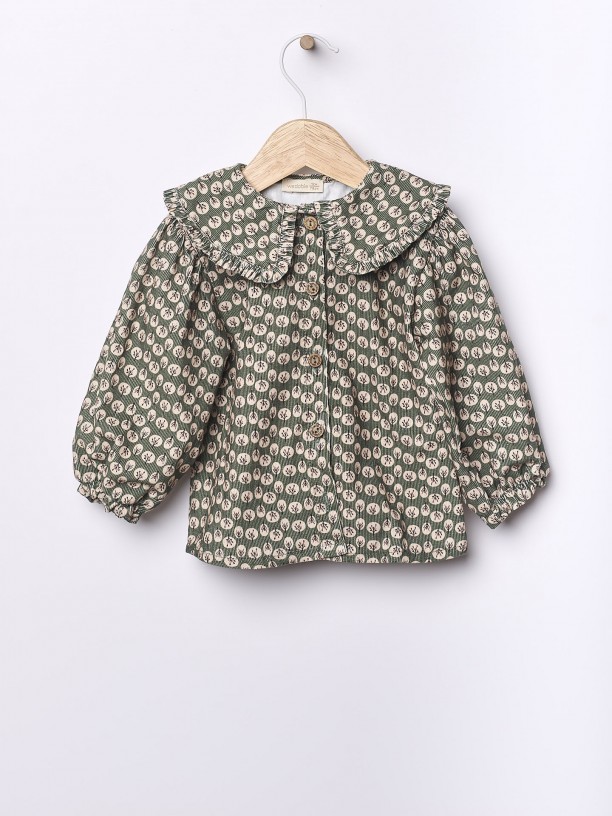 Floral bombazine blouse