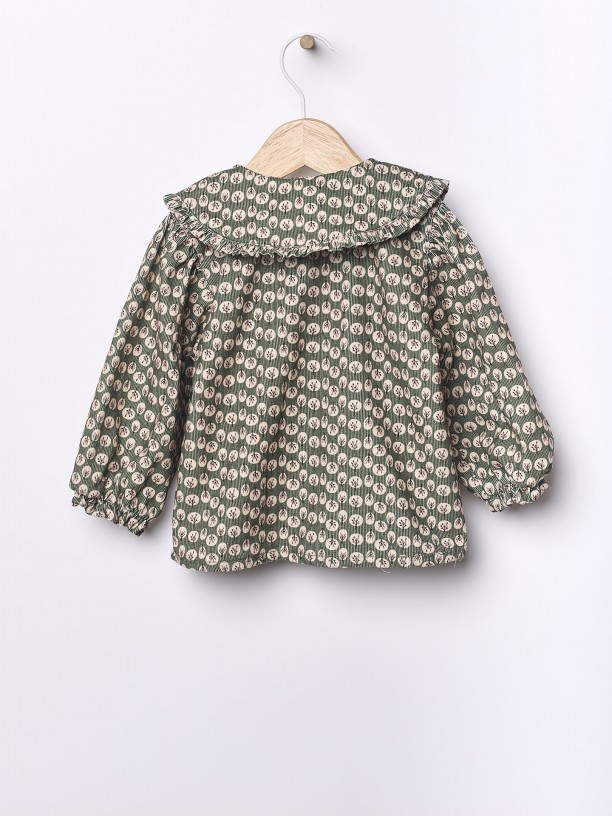 Floral bombazine blouse