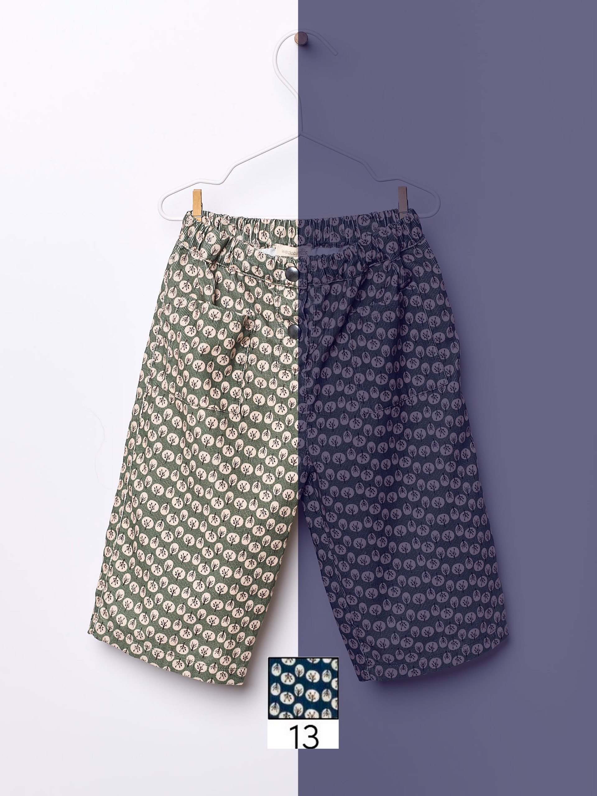 Calças de bombazine