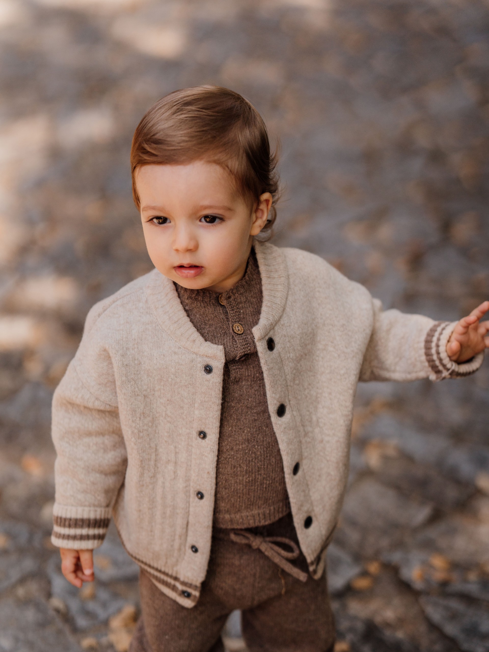 Knitted wool cardigan