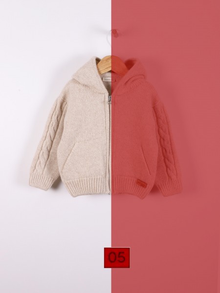 Hooded wool cardigan