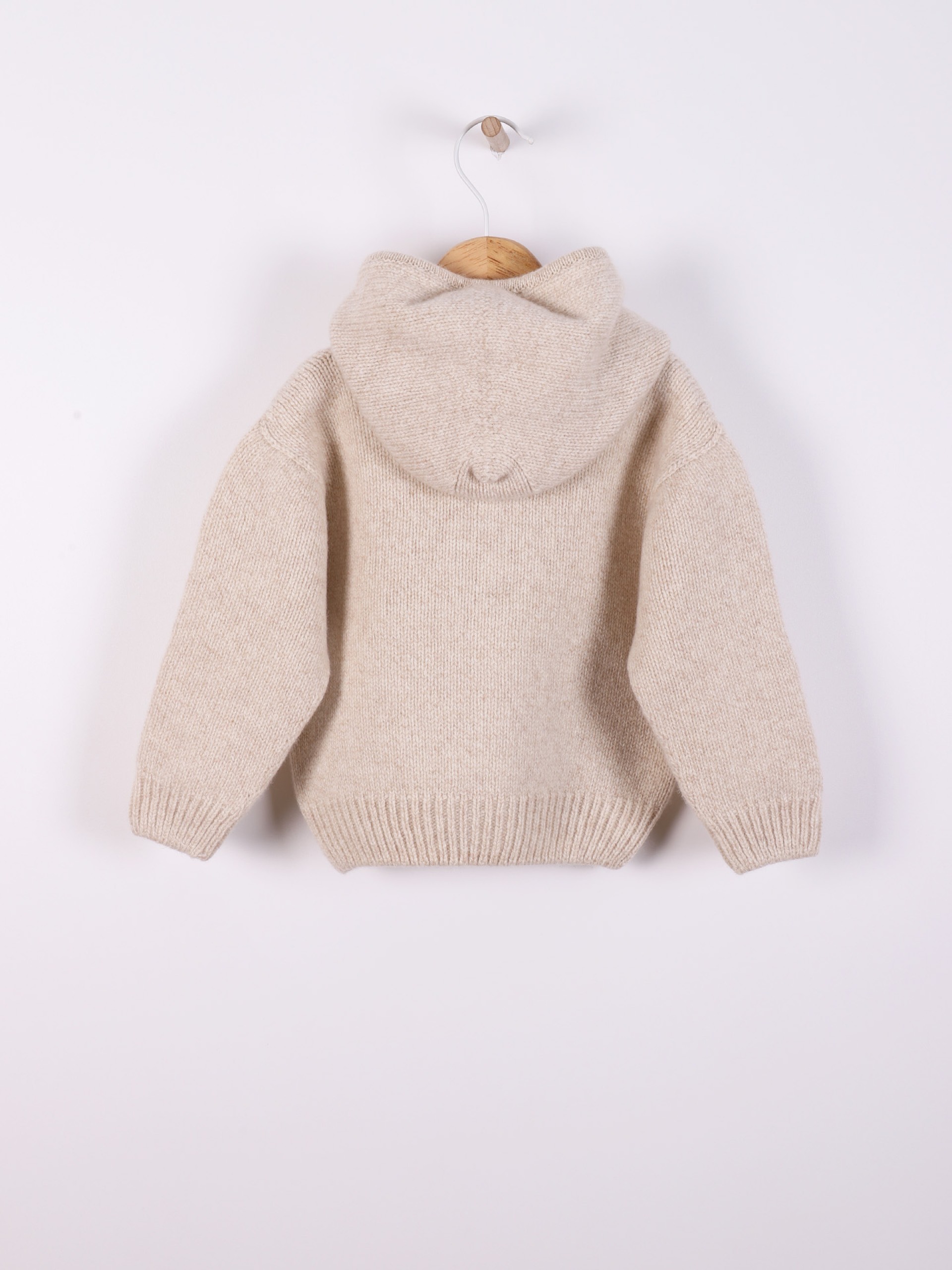 Hooded wool cardigan