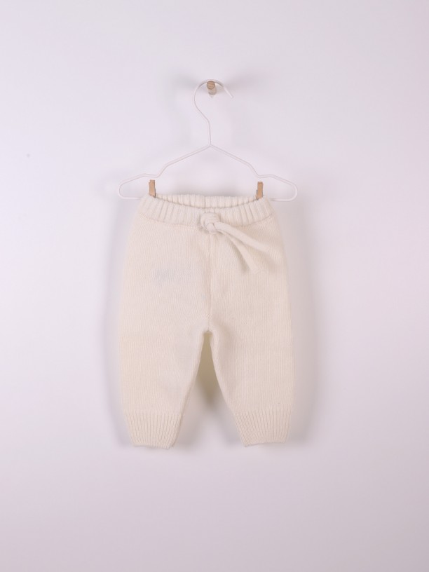Knitted wool trousers