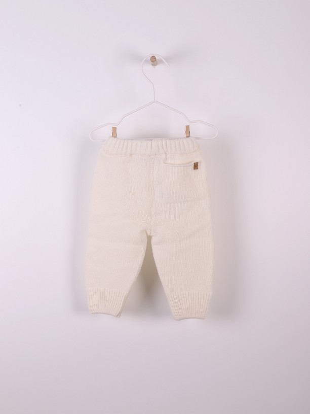 Knitted wool trousers