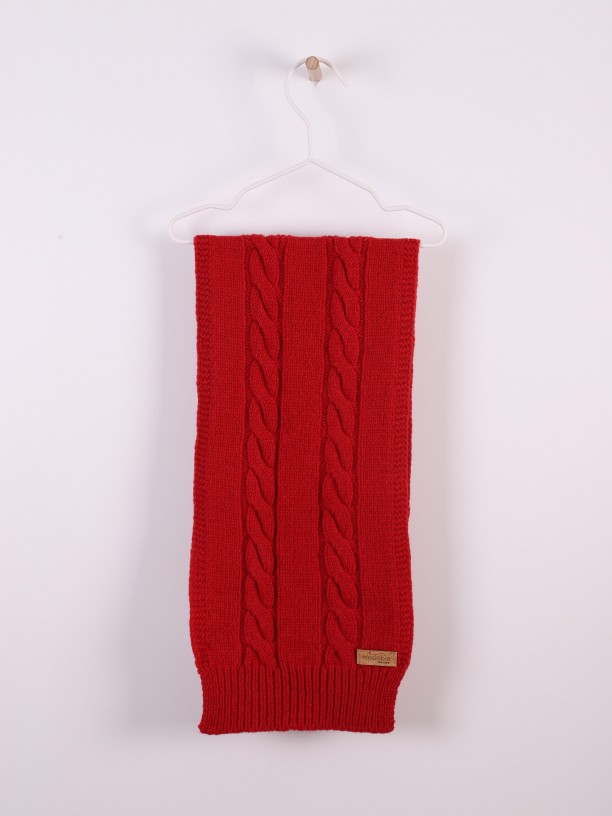 Knitted wool scarf