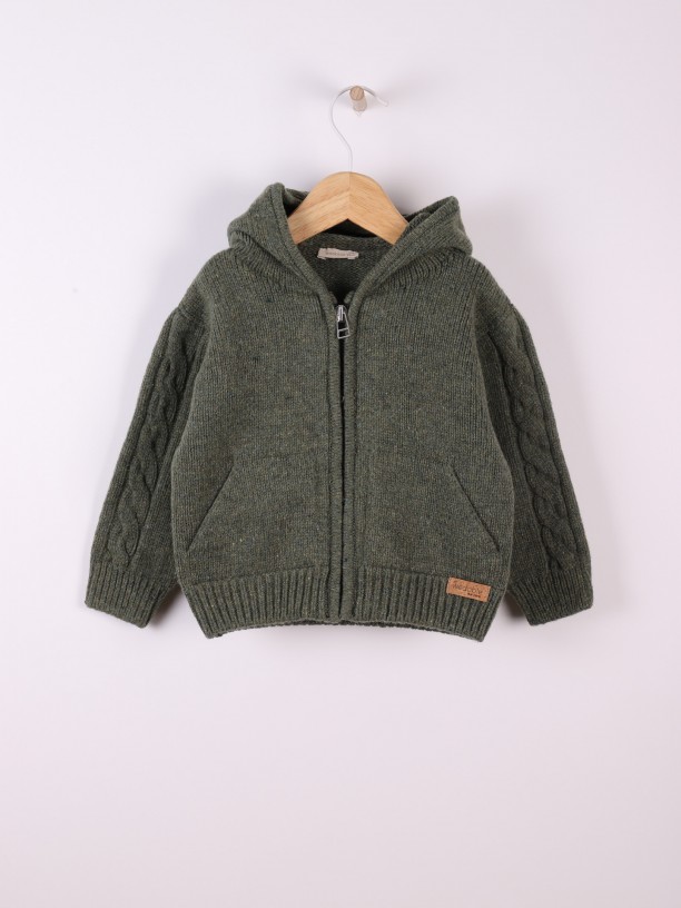 Hooded cardigan