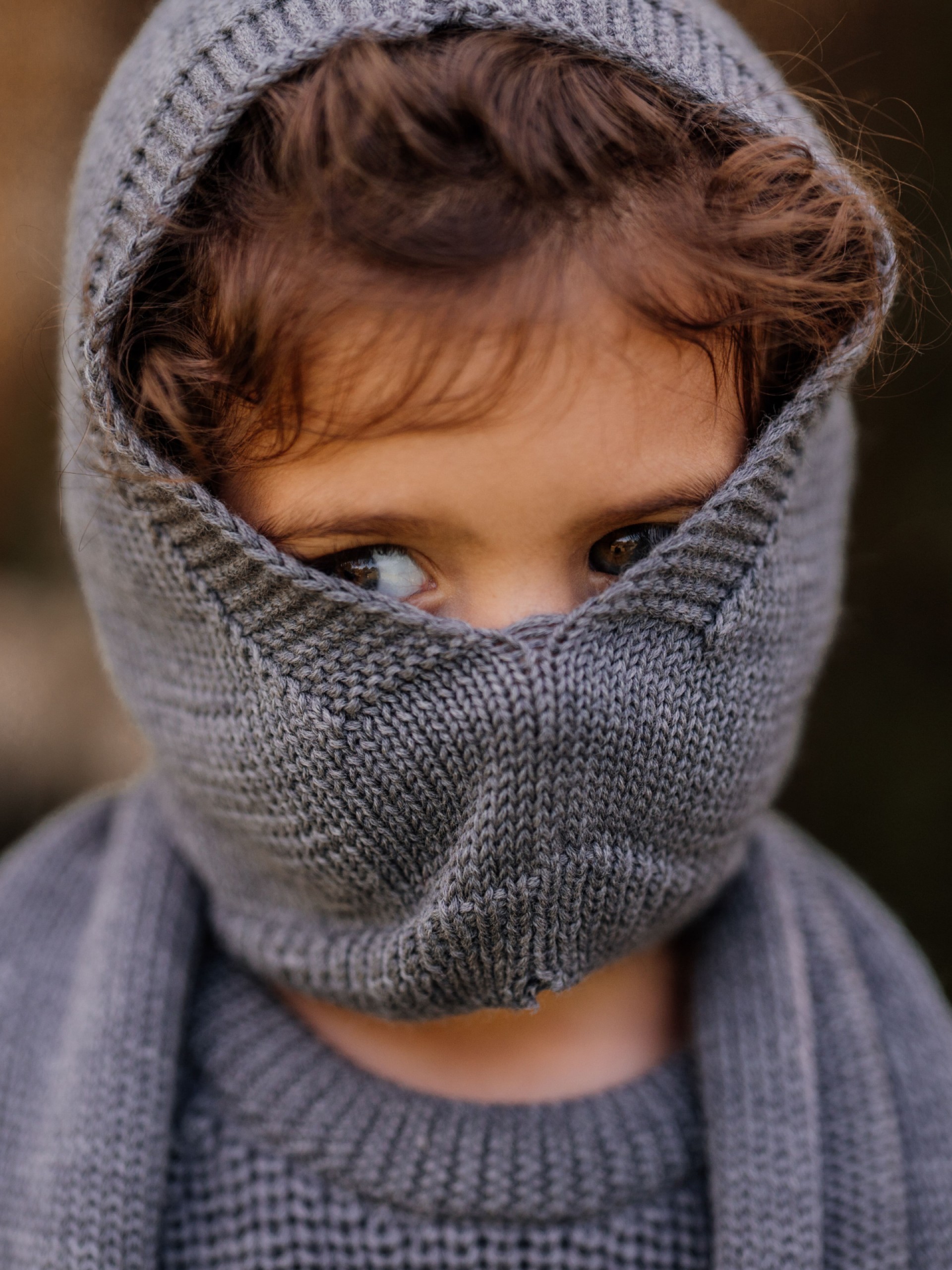 Knitted wool balaclava