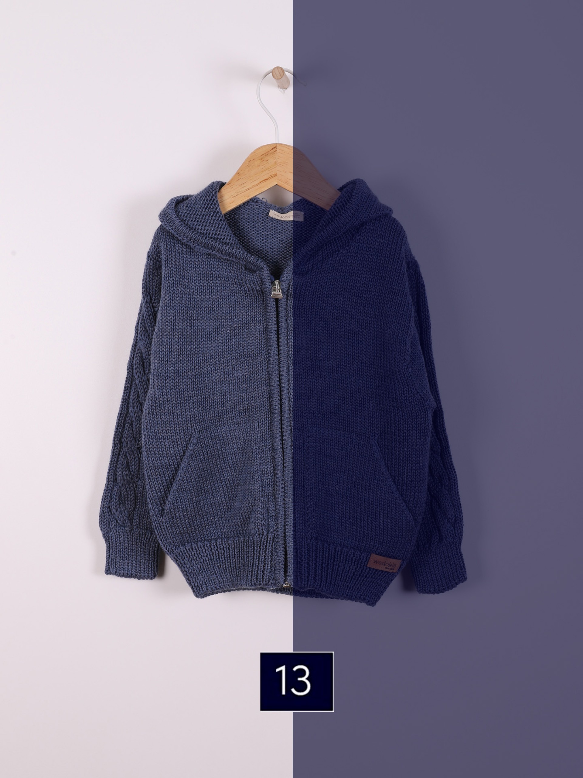 Hooded wool cardigan