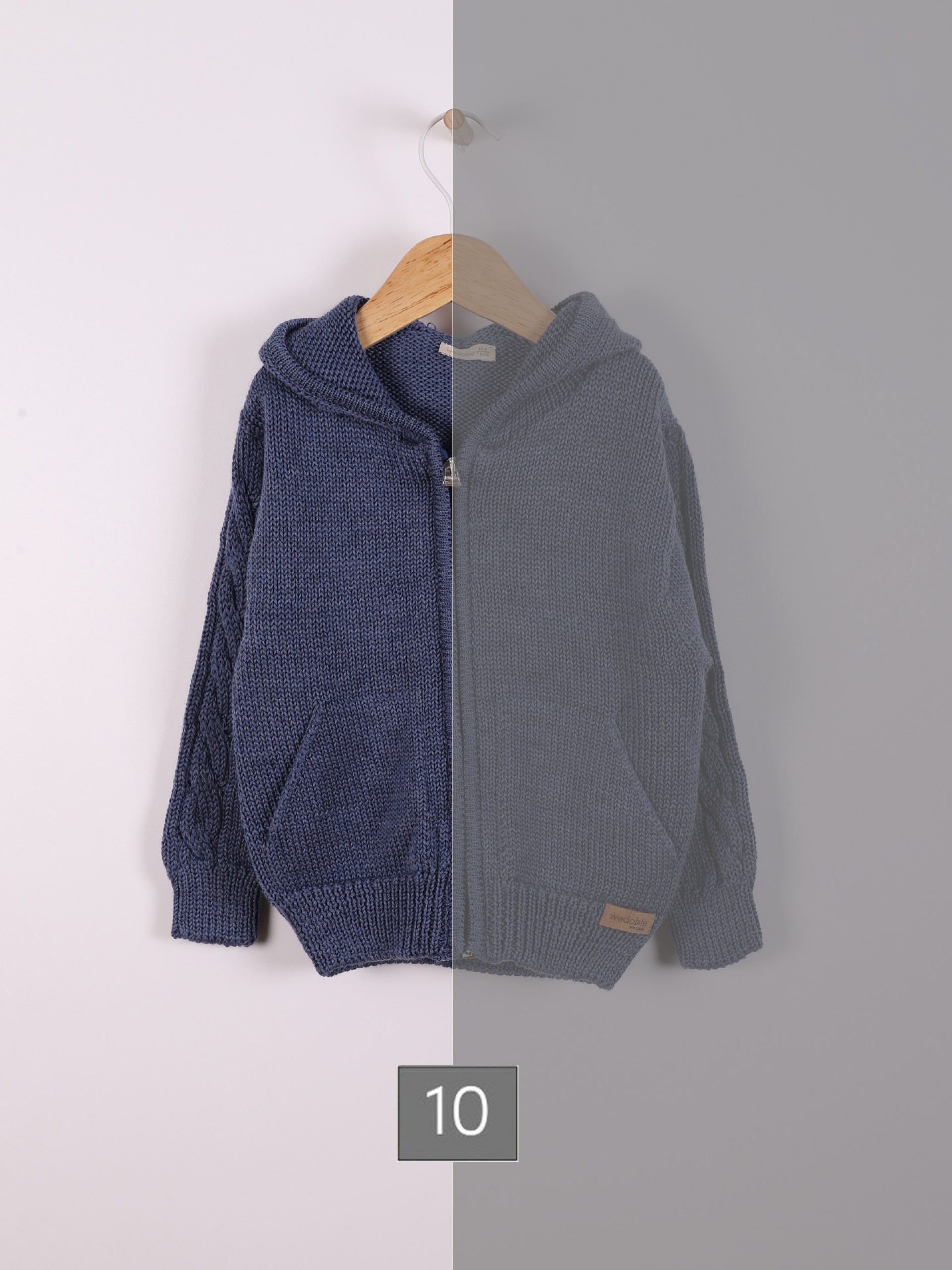 Hooded wool cardigan