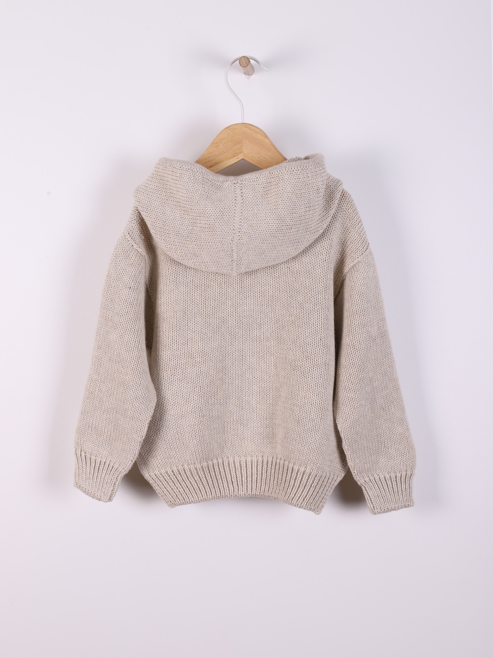 Hooded cotton cardigan