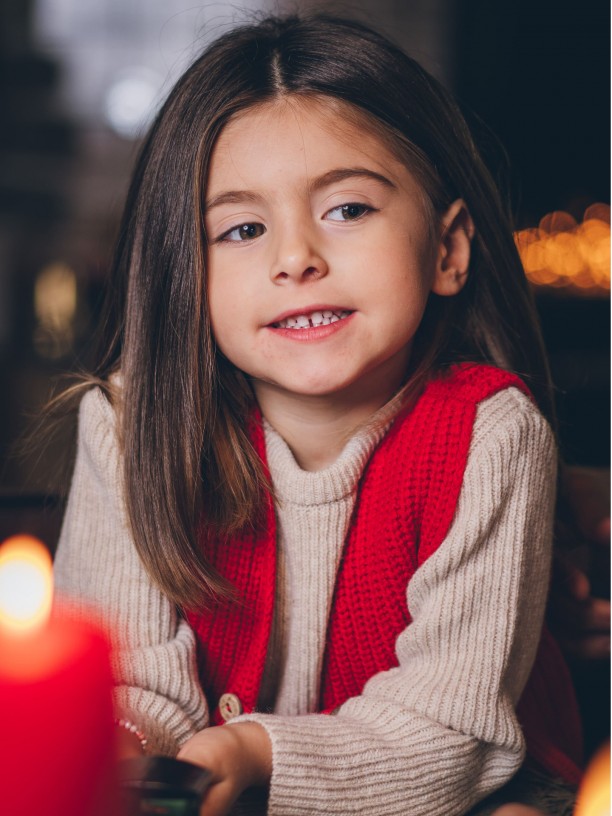 Colete tricotado de l? Colete tricotado de l?