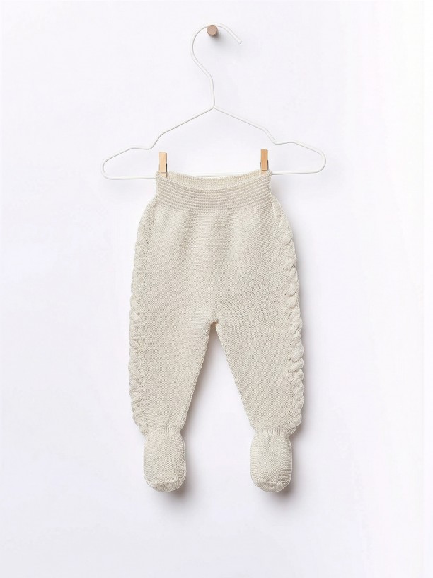 Calças tricotadas lã Calças tricotadas lã