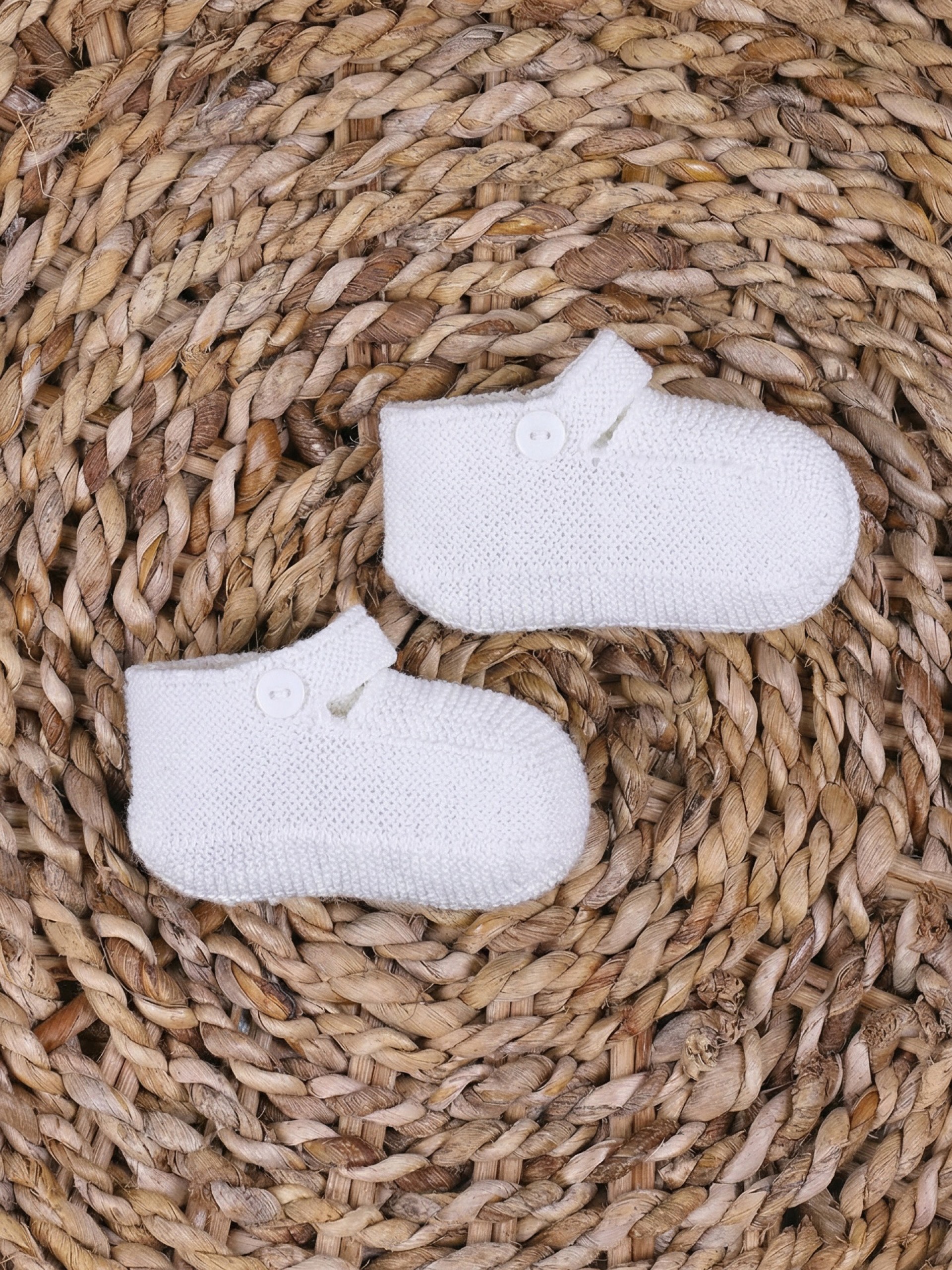 Knitted wool booties