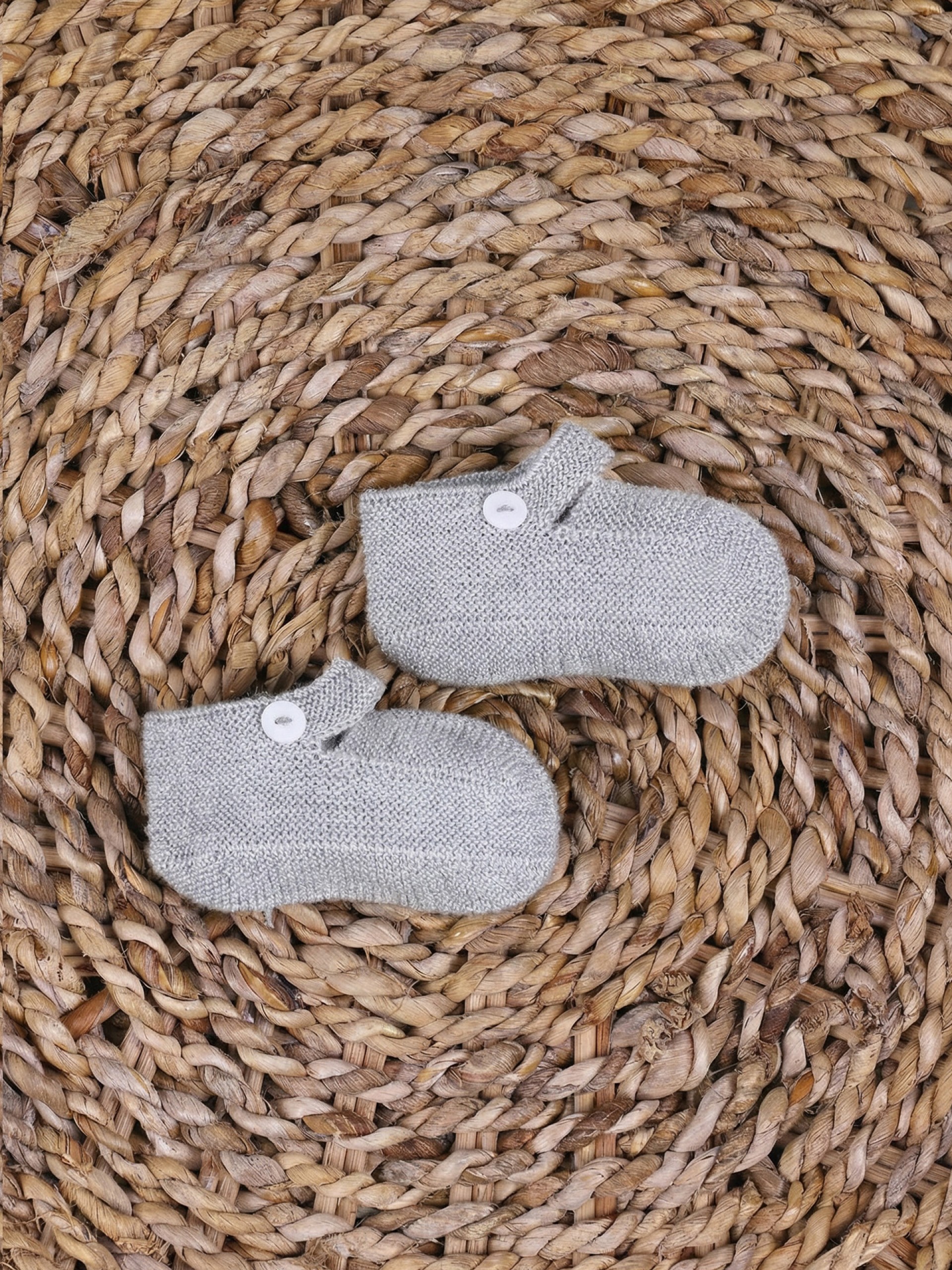 Knitted wool booties