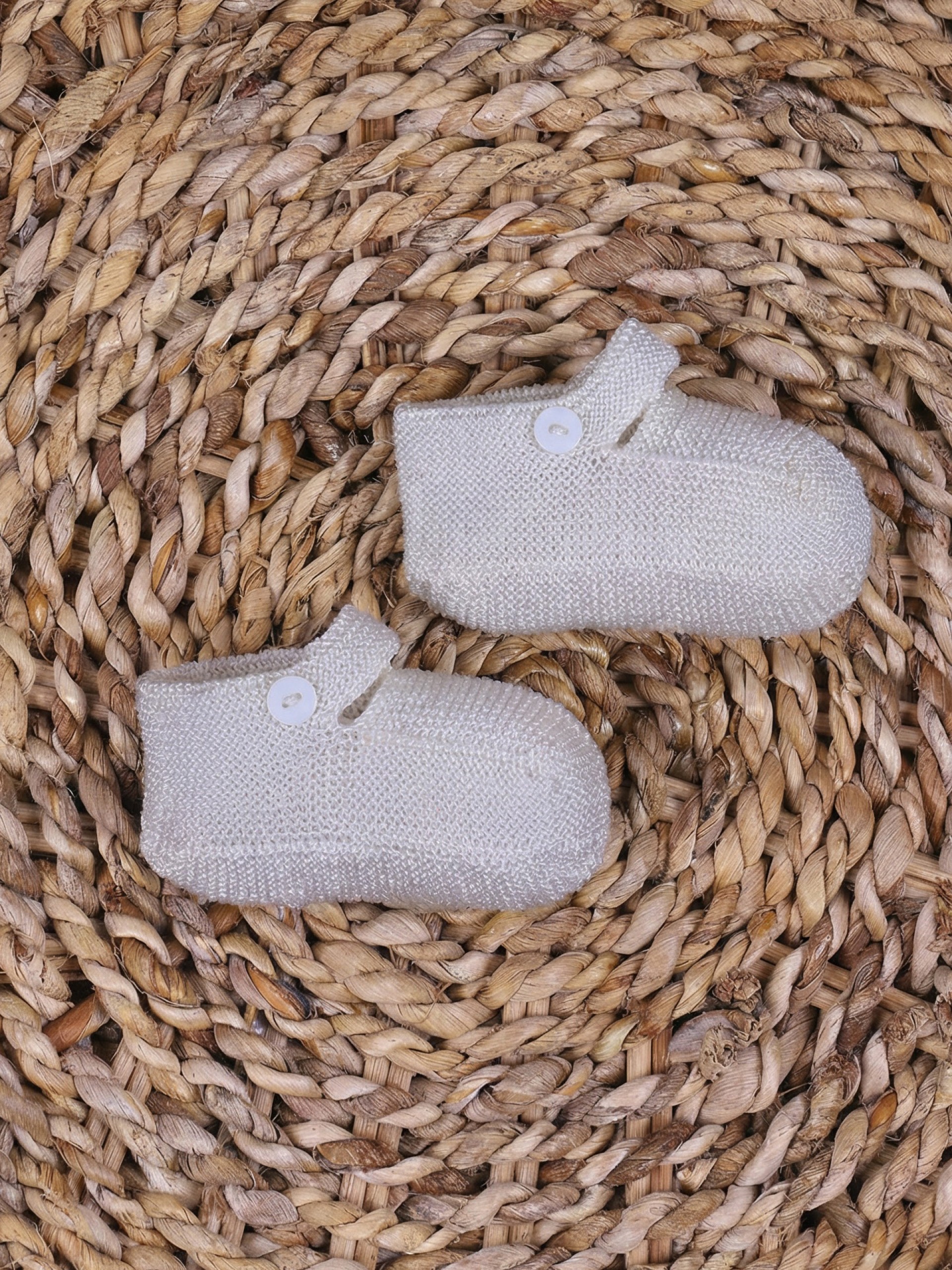 Knitted wool booties