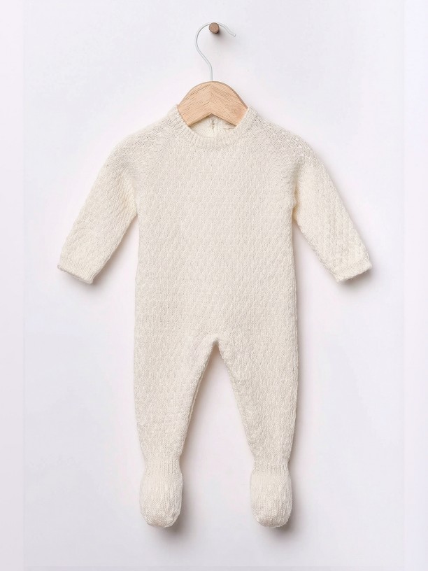 Knitted wool babygrow