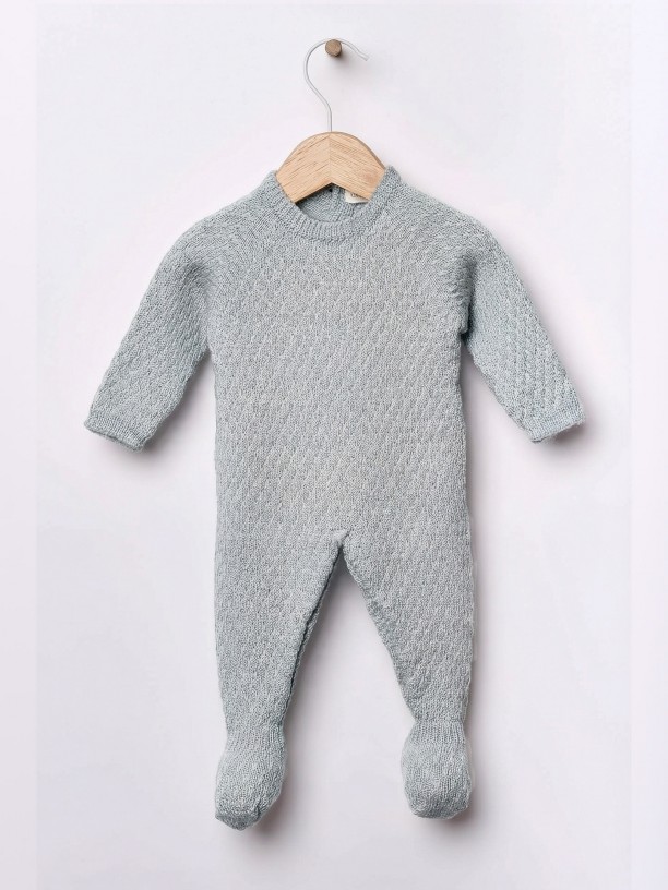Knitted wool babygrow