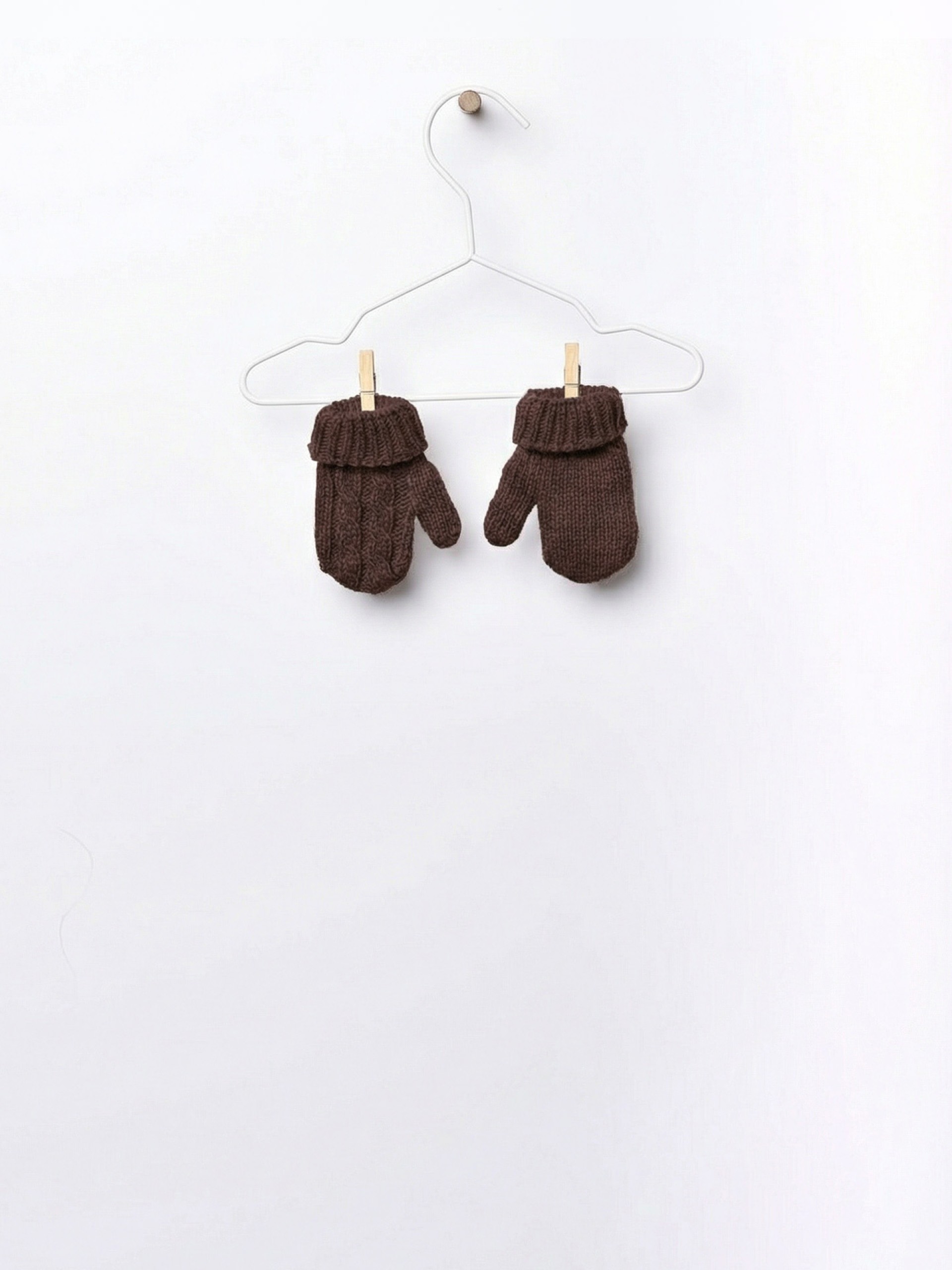 Knitted wool mittens