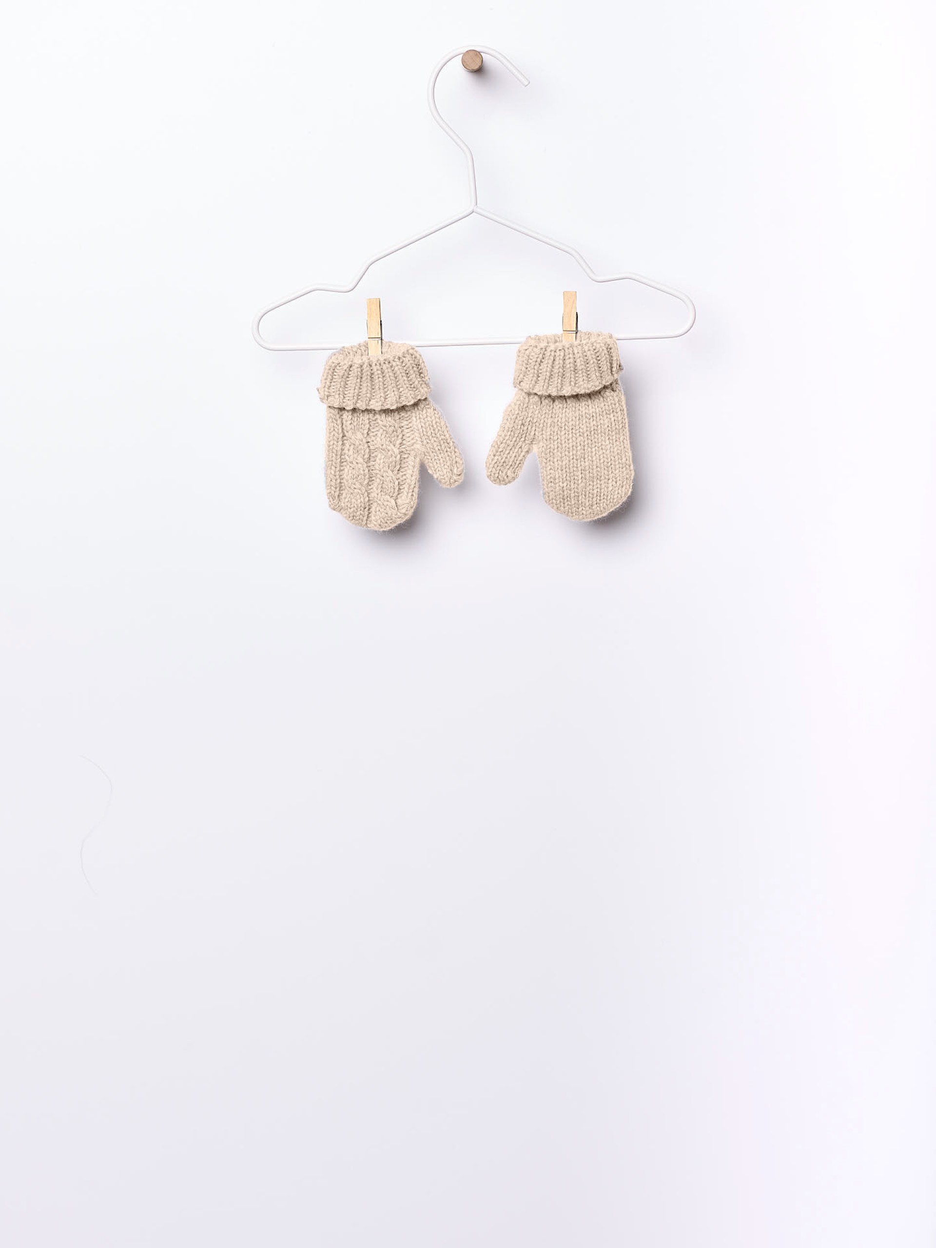 Knitted wool mittens