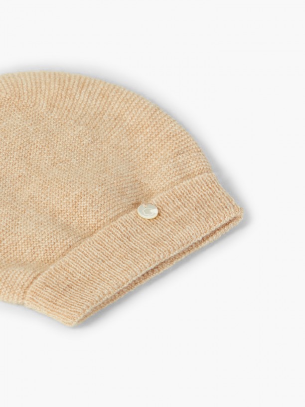 Knitted cashmere beanie