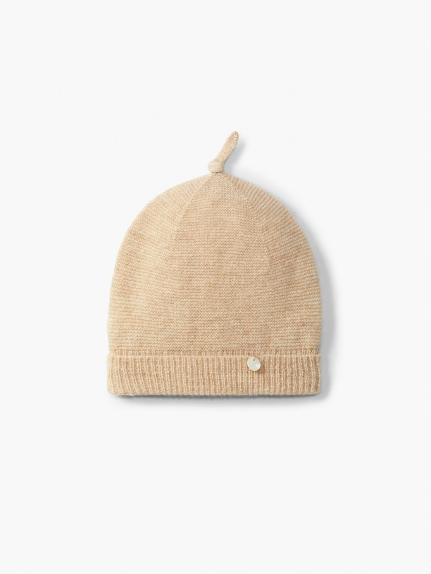 Knitted cashmere beanie