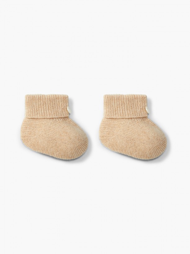 Knitted cashmere booties Knitted cashmere booties