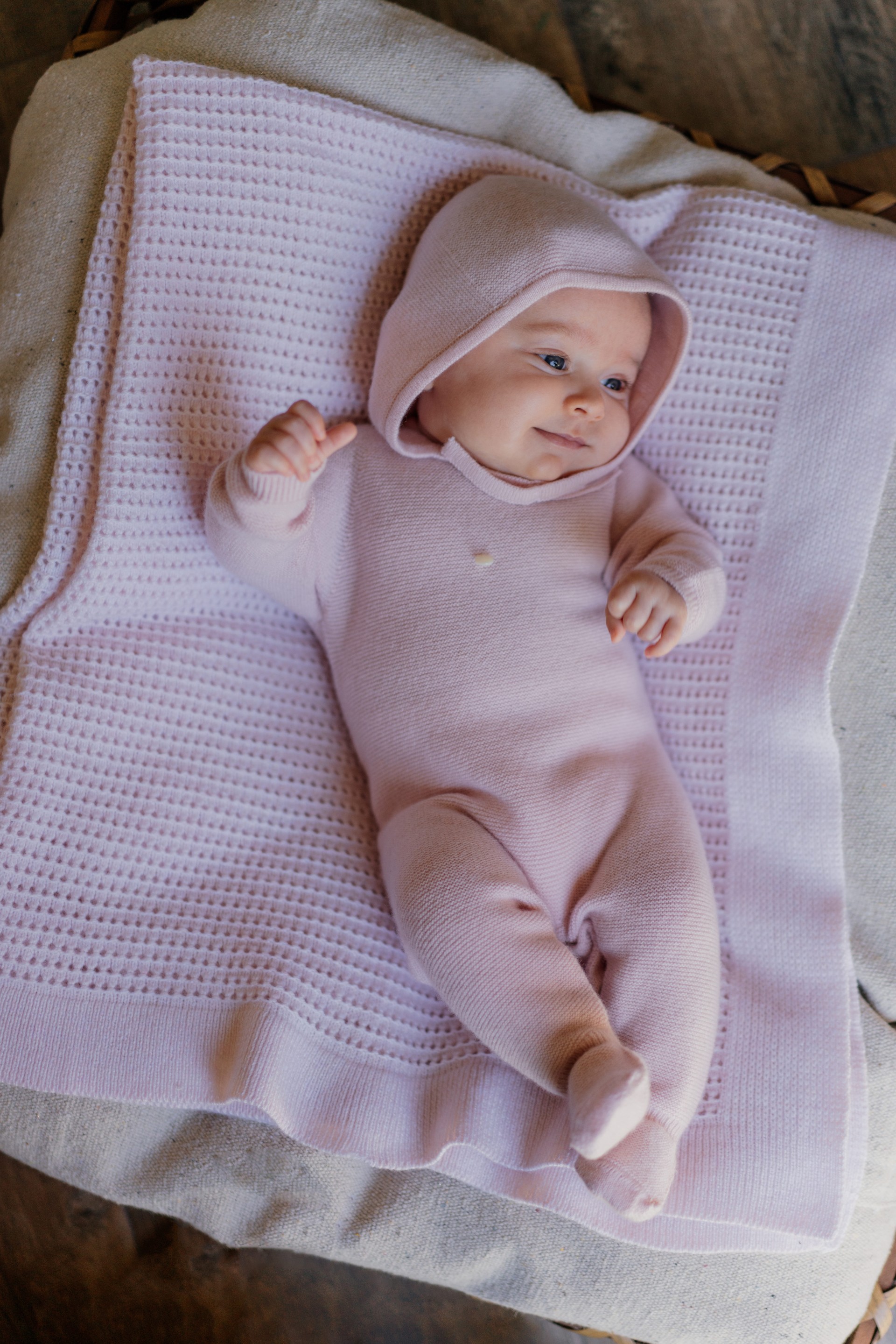 Knitted cashmere babygrow
