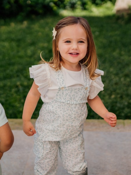 Floral print dungarees