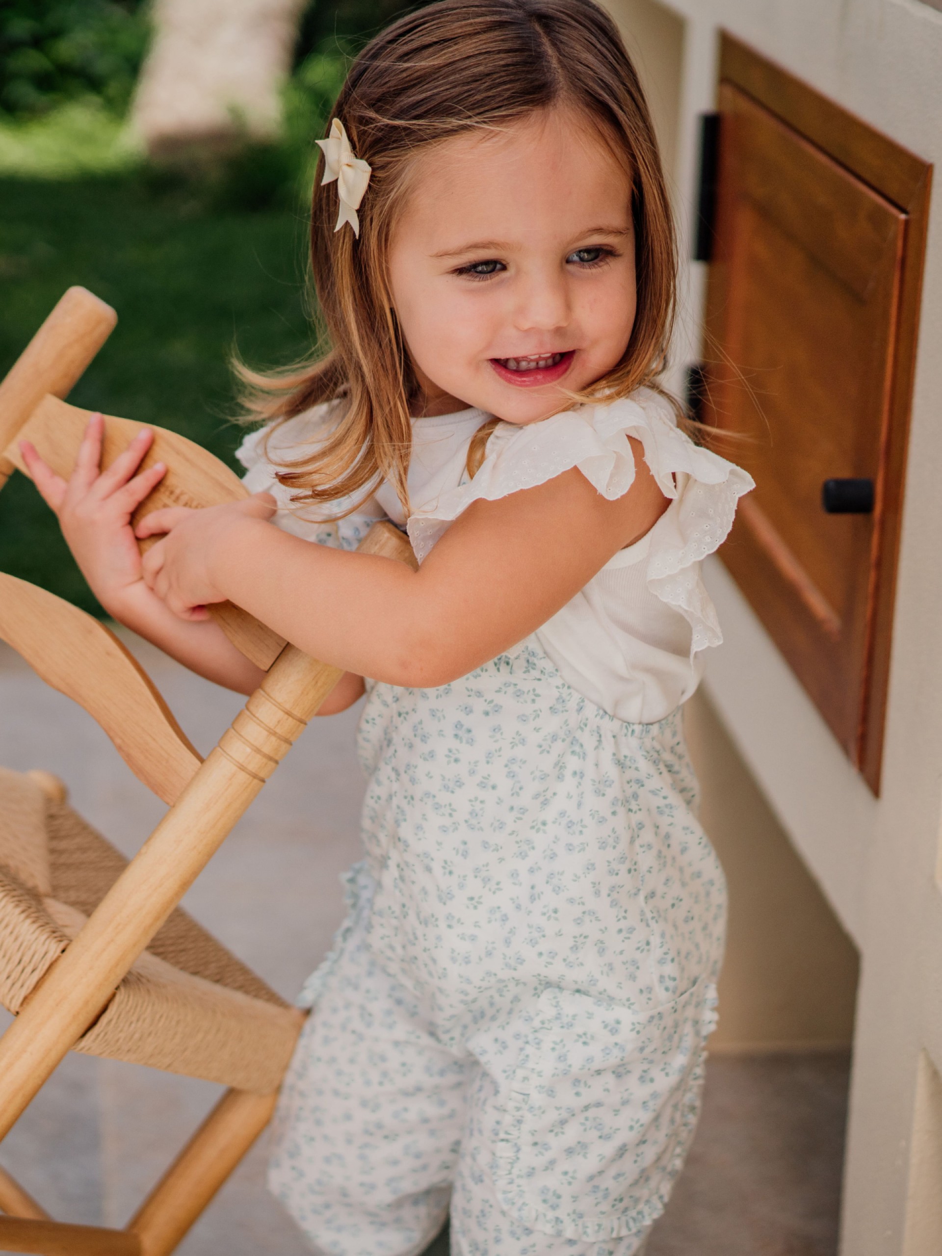 Floral print dungarees