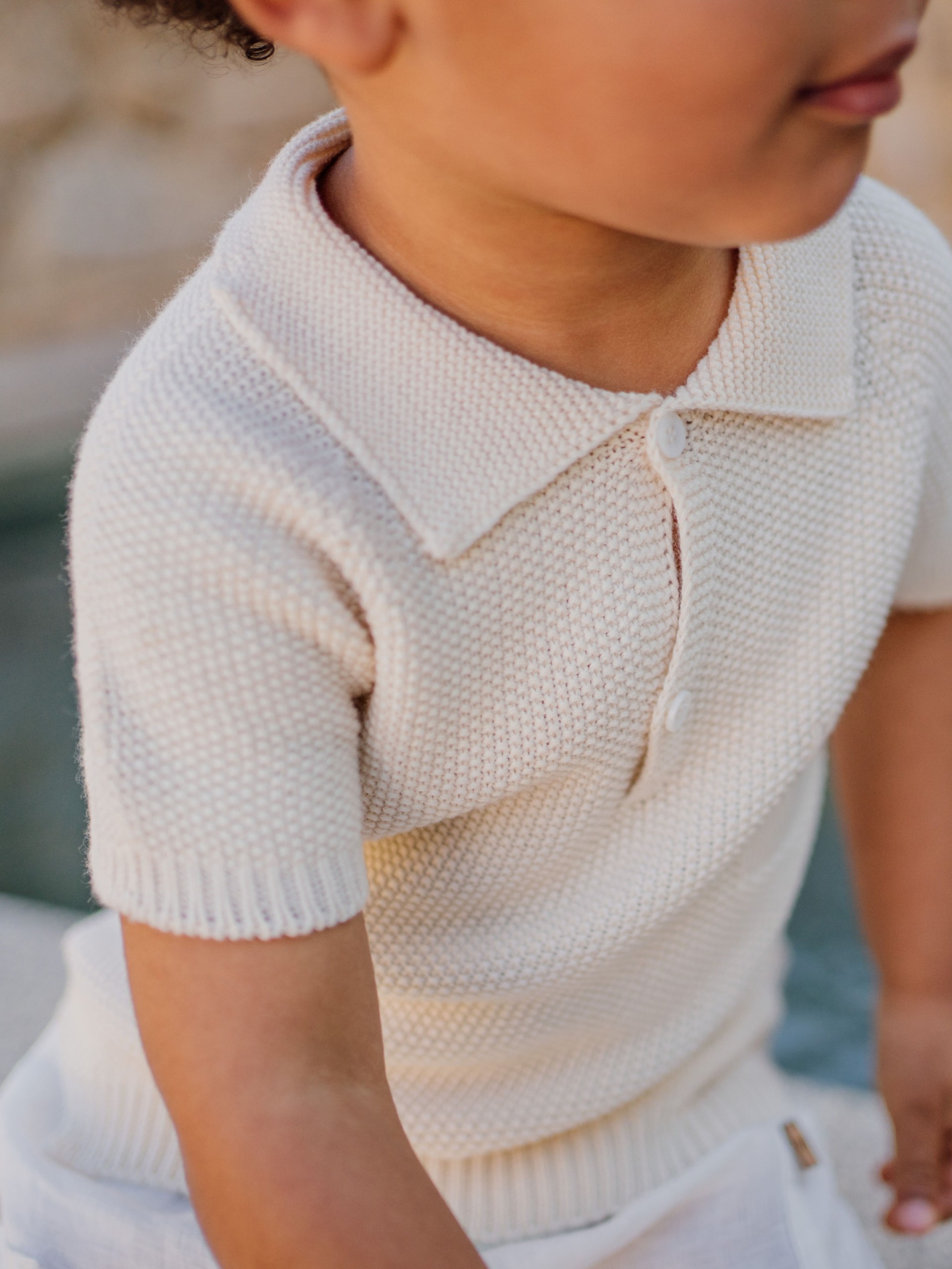 Cotton polo sweater