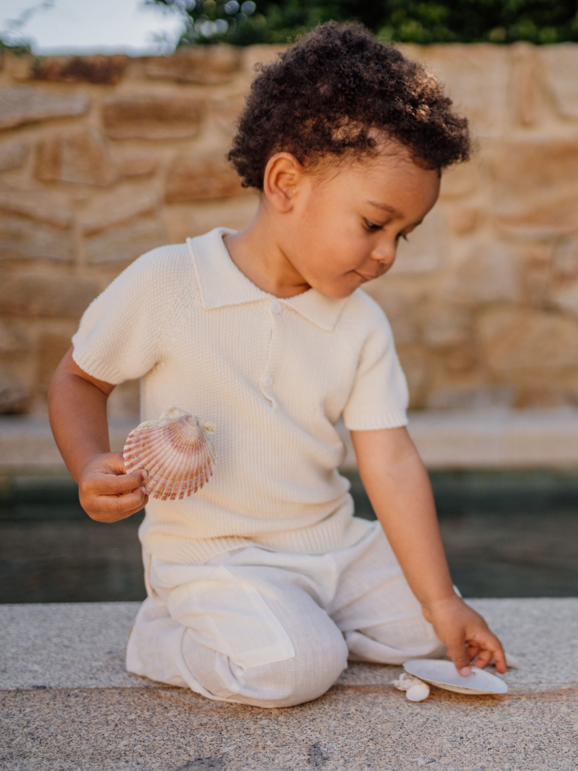 Cotton polo sweater