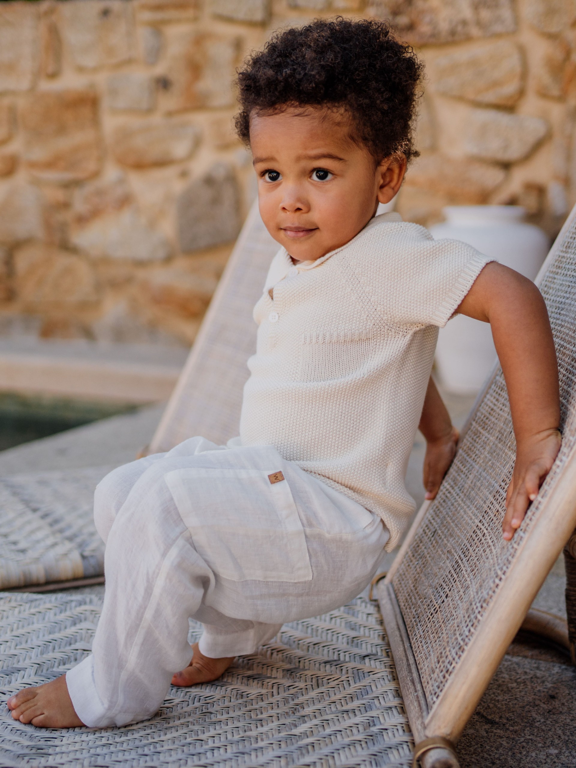 Cotton polo sweater