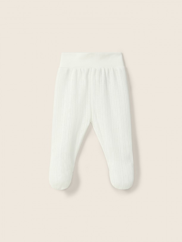 Cotton trousers with feet