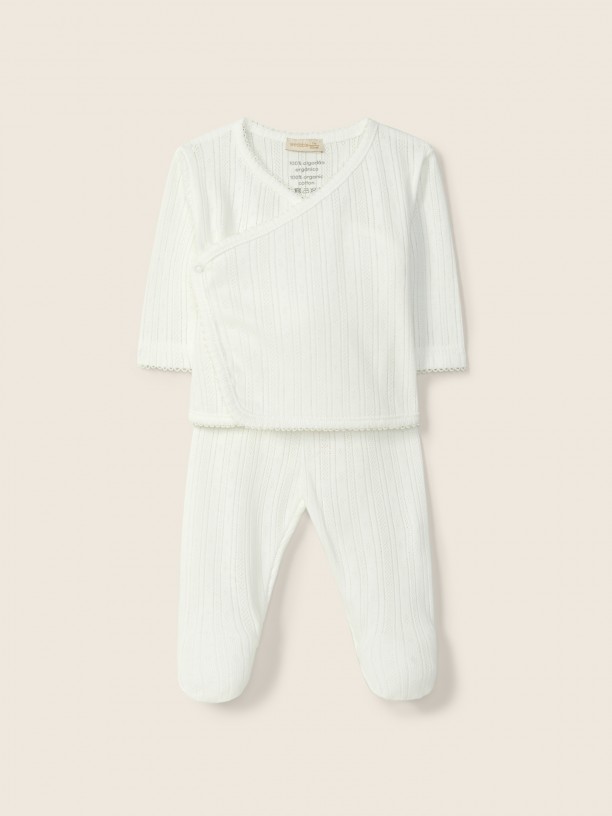 Cotton trousers with feet