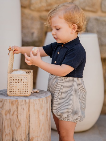 Pinstripe polo shortie