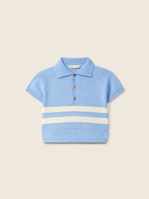 Cotton polo sweater