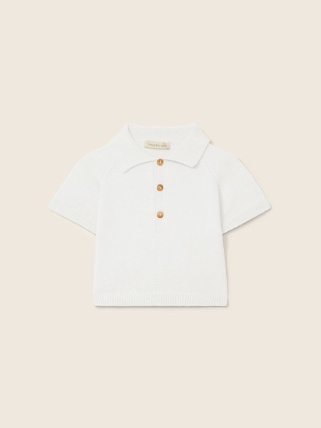 Cotton polo sweater