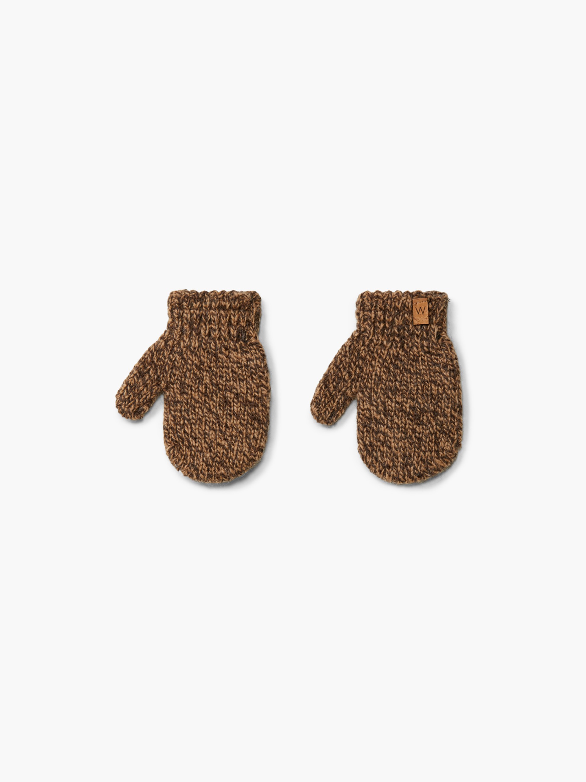 Knitted wool mittens