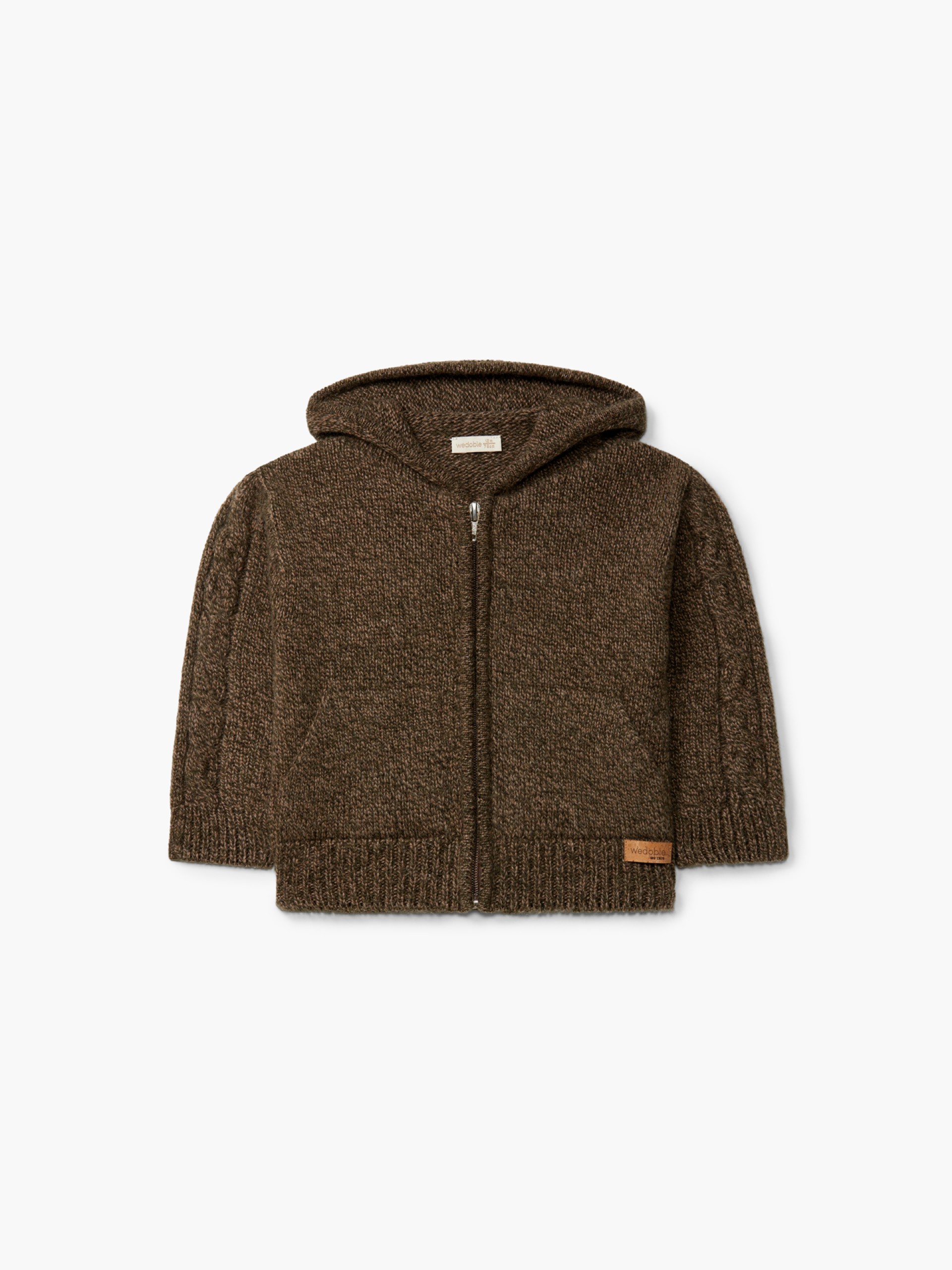 Hooded wool cardigan