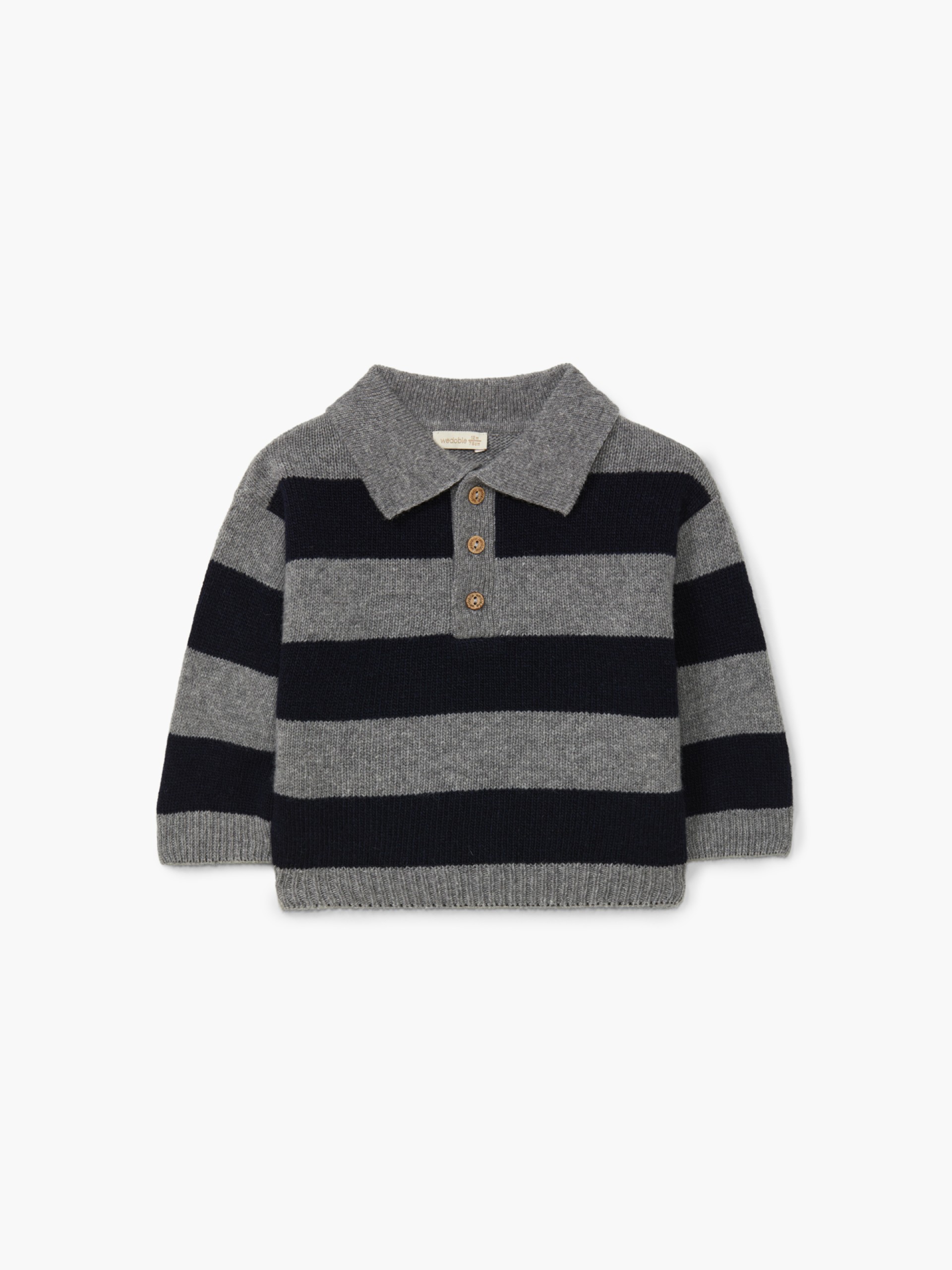 Knitted wool polo sweater