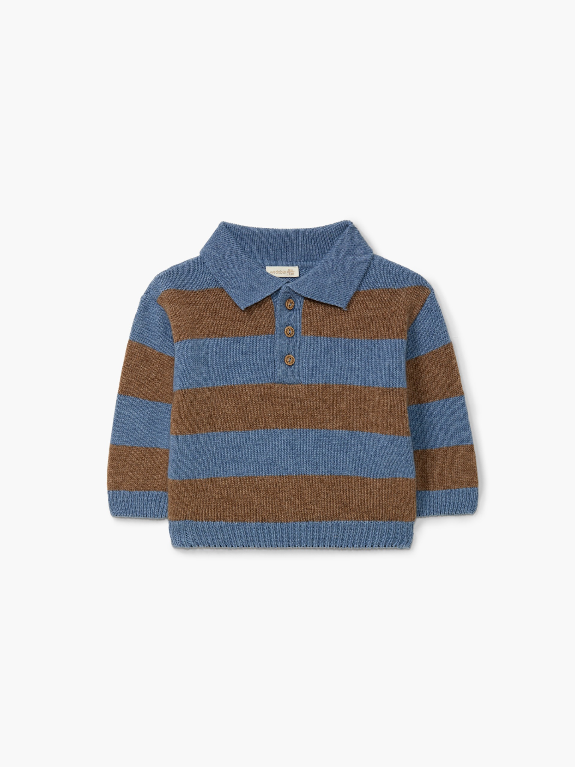 Knitted wool polo sweater
