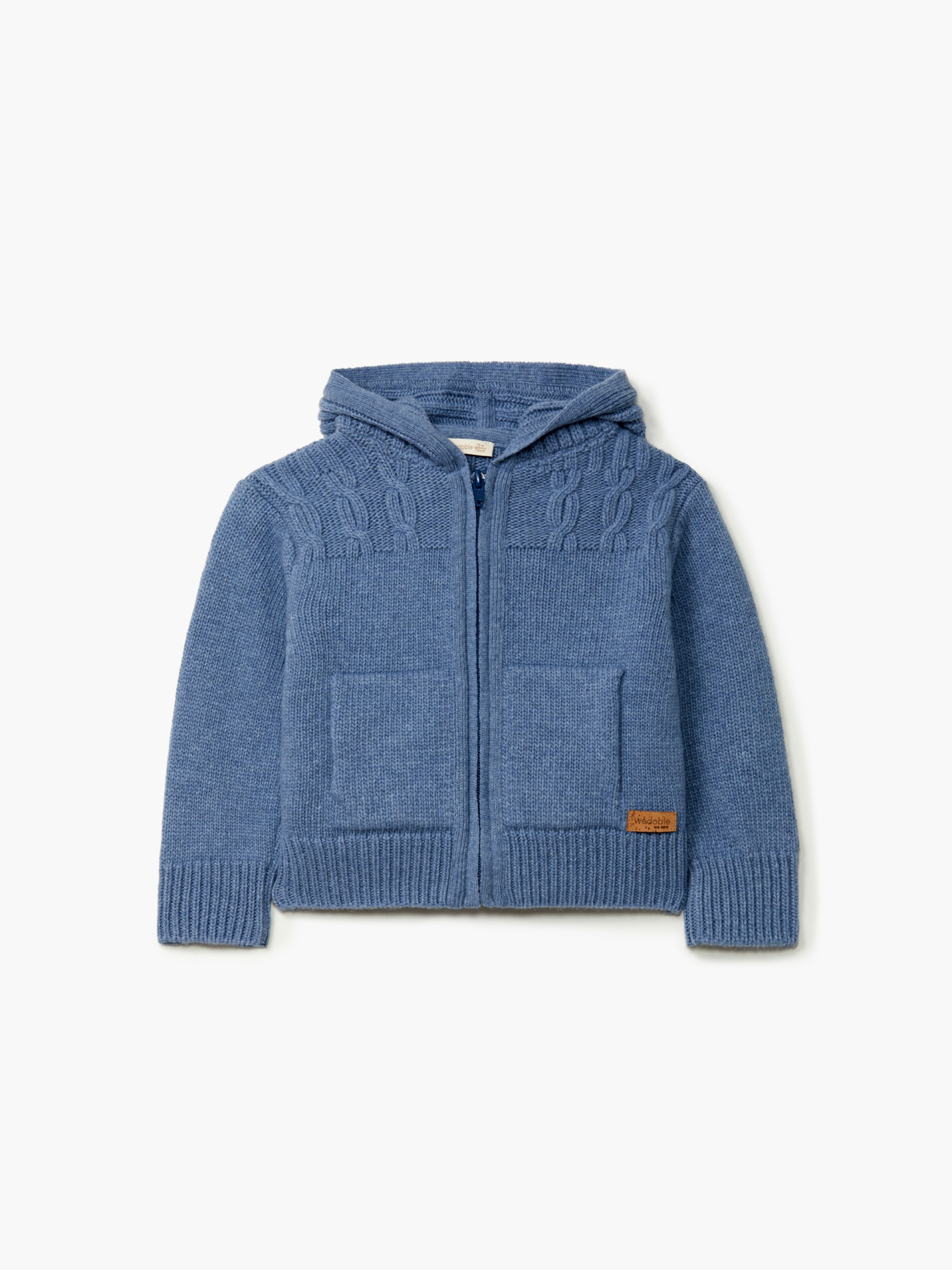 Hooded wool cardigan