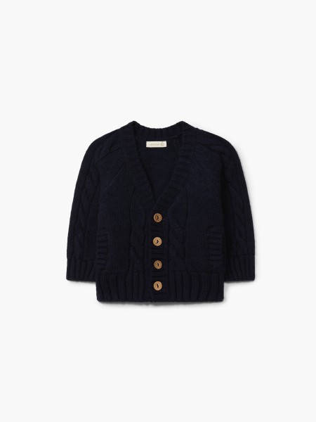 V-neck wool cardigan