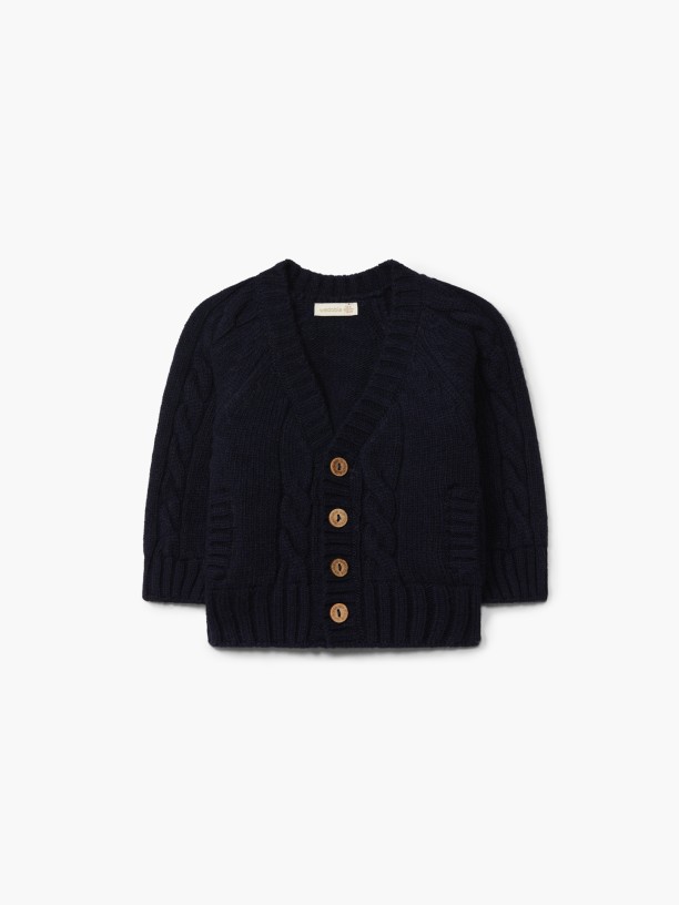 V-neck wool cardigan